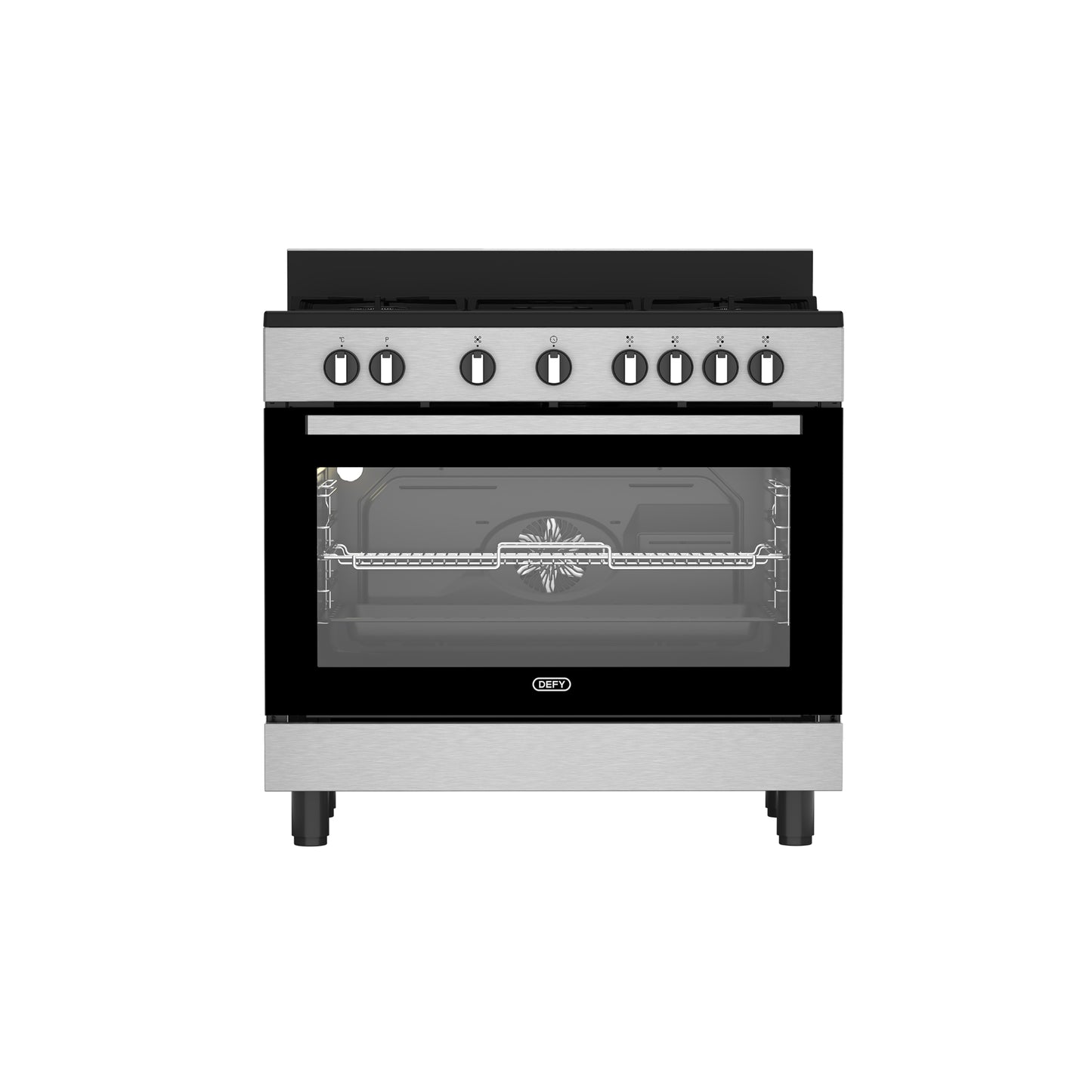 Defy 90cm Gas Electric Range Cooker Thermofan+ Black/Inox DGS90GEBI