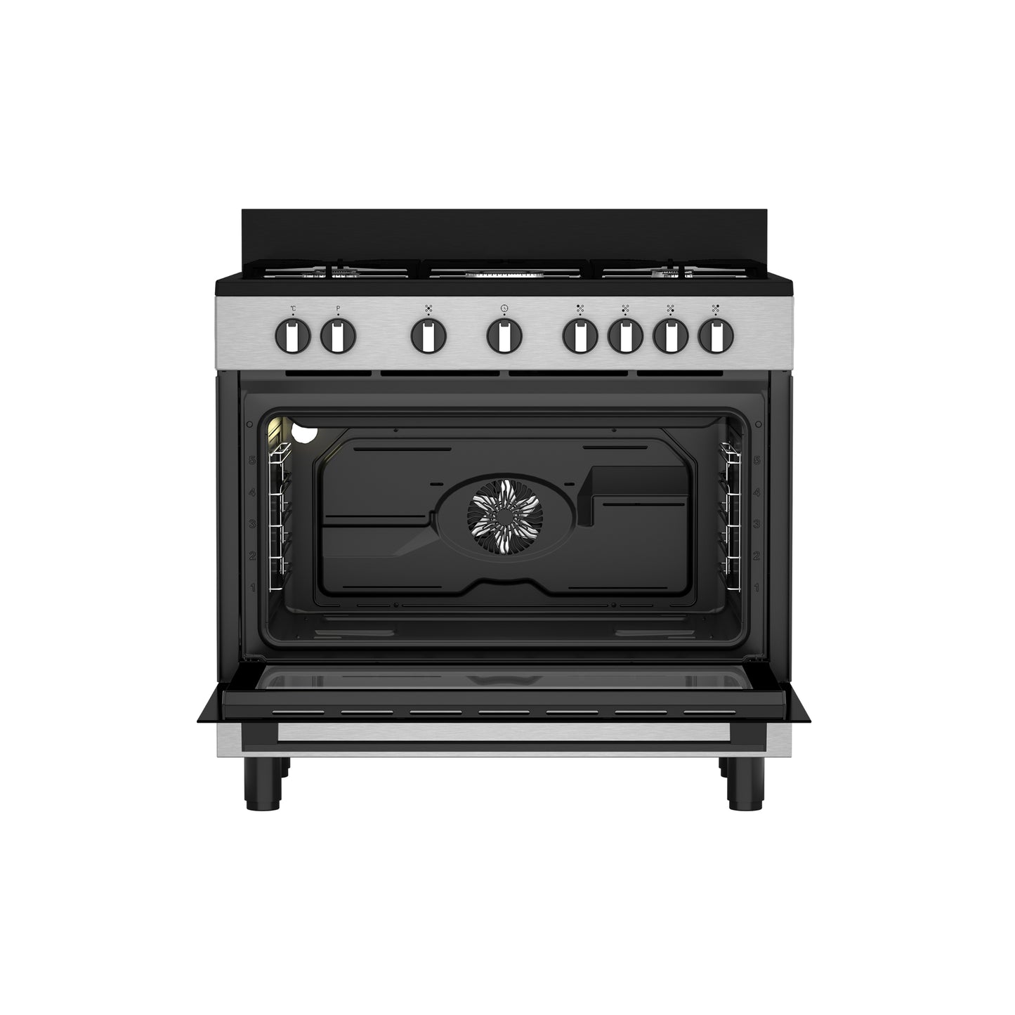 Defy 90cm Gas Electric Range Cooker Thermofan+ Black/Inox DGS90GEBI