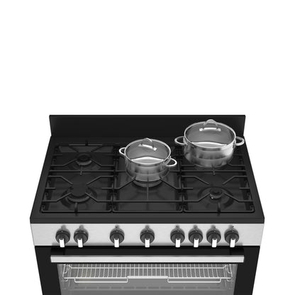 Defy 90cm Gas Electric Range Cooker Thermofan+ Black/Inox DGS90GEBI