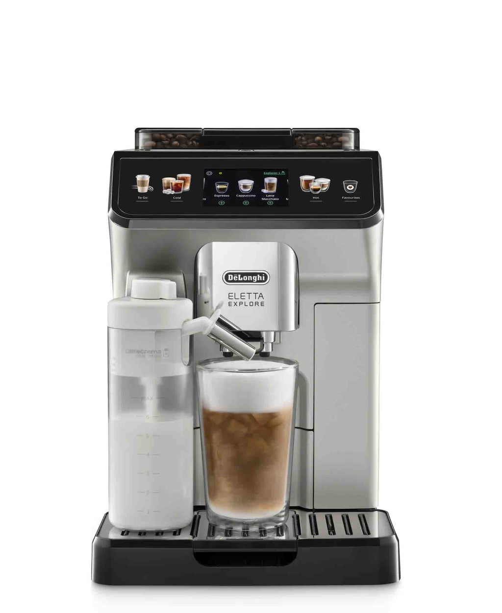 Delonghi Eletta Explore Hot & Cold Bean to Cup Coffee Machine - ECAM450.65.S