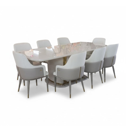 Aura 9 Piece Dining Room Set Grey