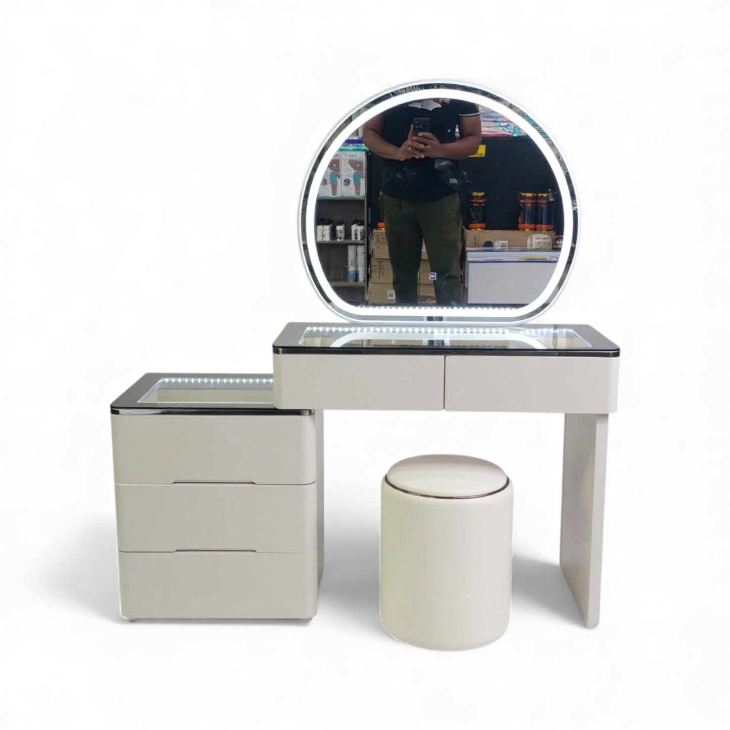 Dressing Table With LED Mirror Grey Top 9904