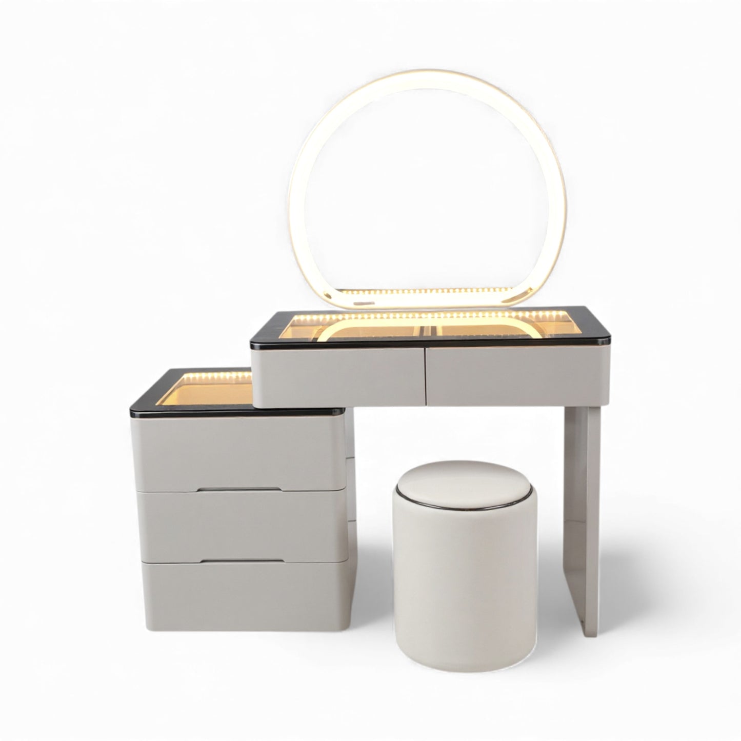 Dressing Table With LED Mirror Grey Top 9904