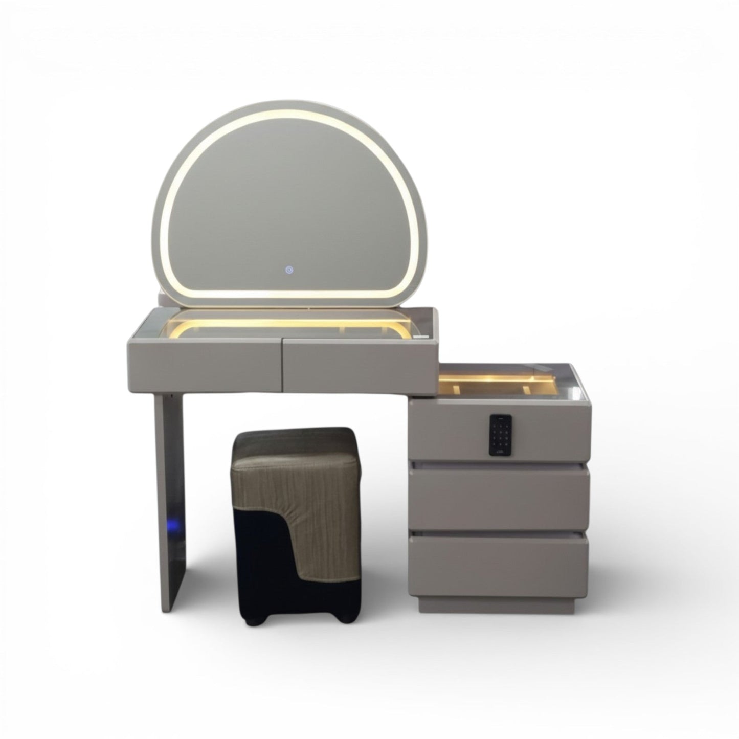 LED Dressing Table with Safe Beige