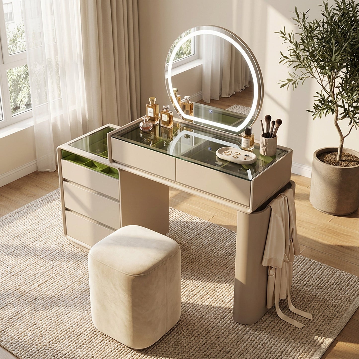 LED Dressing Table Beige