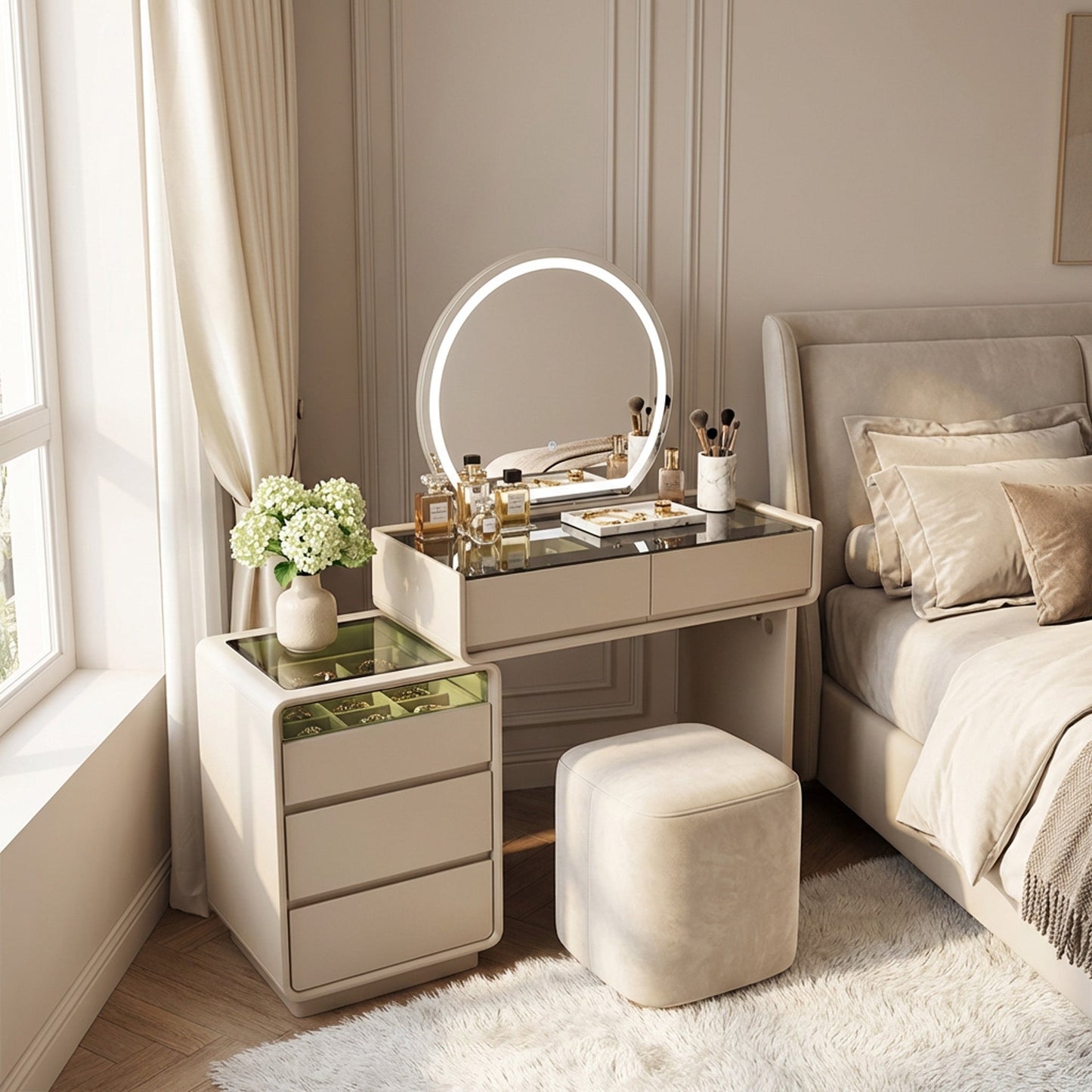LED Dressing Table Beige