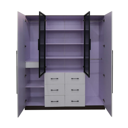 4 Door Wardrobe White Wood Grain – MW44GL