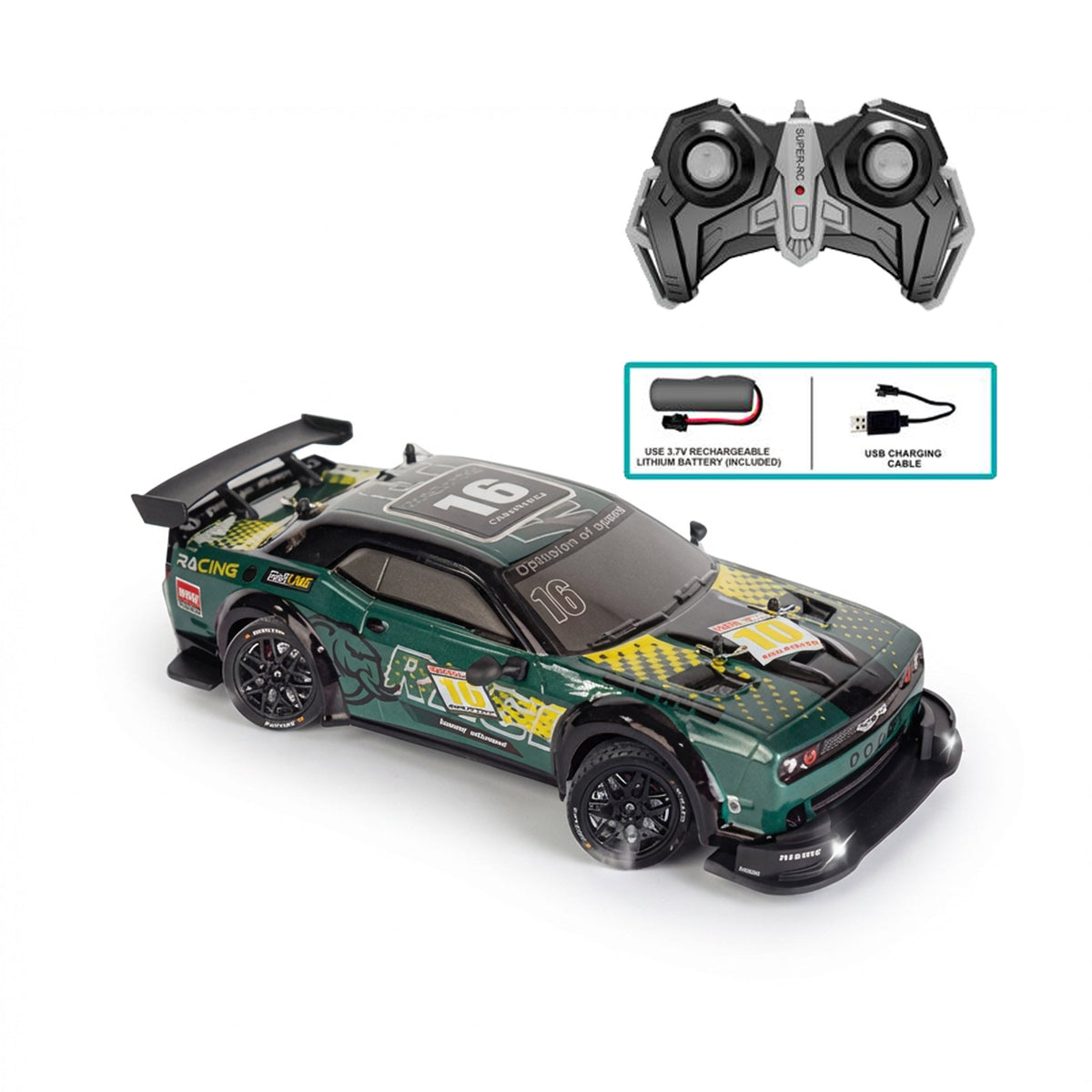 RC Drift Model Car Green