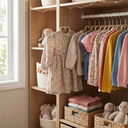 Cream kids velvet hangers stacked
