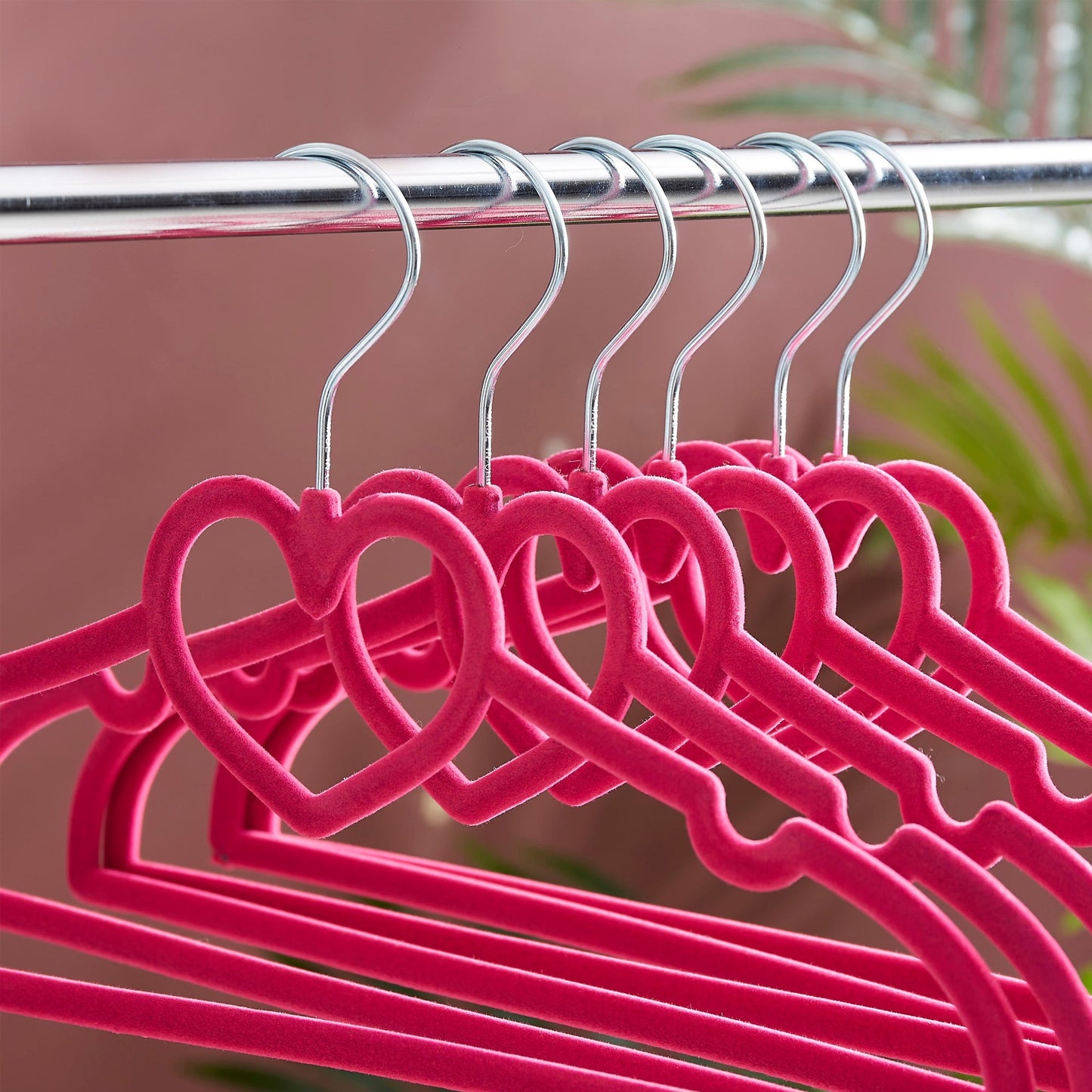Kids velvet hanger chrome hook detail