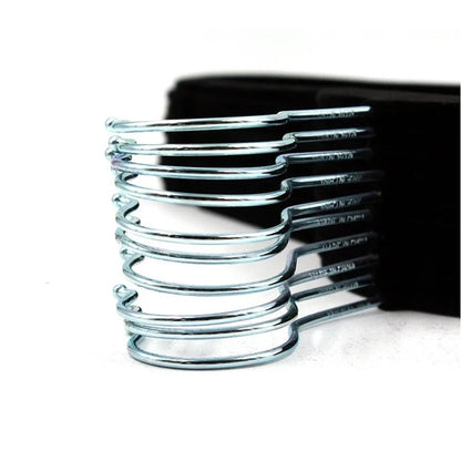Black velvet hanger chrome hook detail