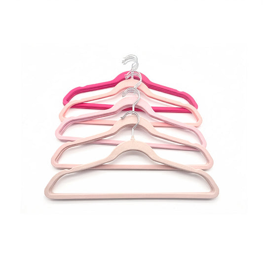Velora 25 piece pink velvet hanger set with chrome hooks