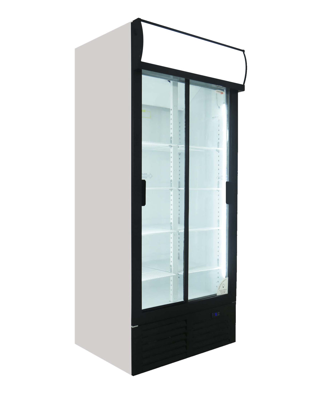 Fridge Star 674Lt Sliding Double Door Beverage Cooler - Black & White