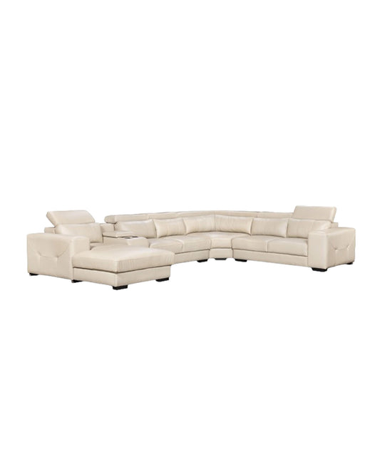 Earthline Hugo Full Leather Corner Lounge Suite