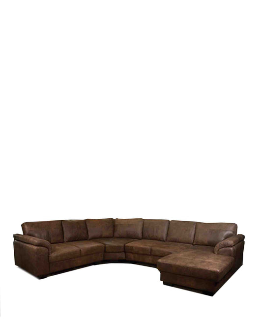 Earthline Sabie 4 Piece Couch With Chaise - Brown