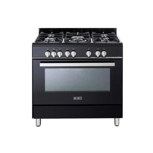 Elba Classic 90cm 5 Burner Gas Cooker With Gas Oven  - Black