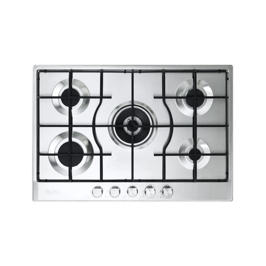 Elba Elio 70cm 5 Burner Gas Hob - Silver