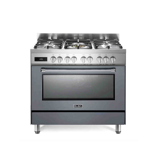 Elba Excellence 90cm 5 Burner Gas Cooker With Electric Oven - Grey