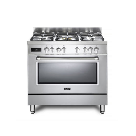 Elba Excellence 90cm 5 Burner Gas Cooker With Electric Oven - Silver