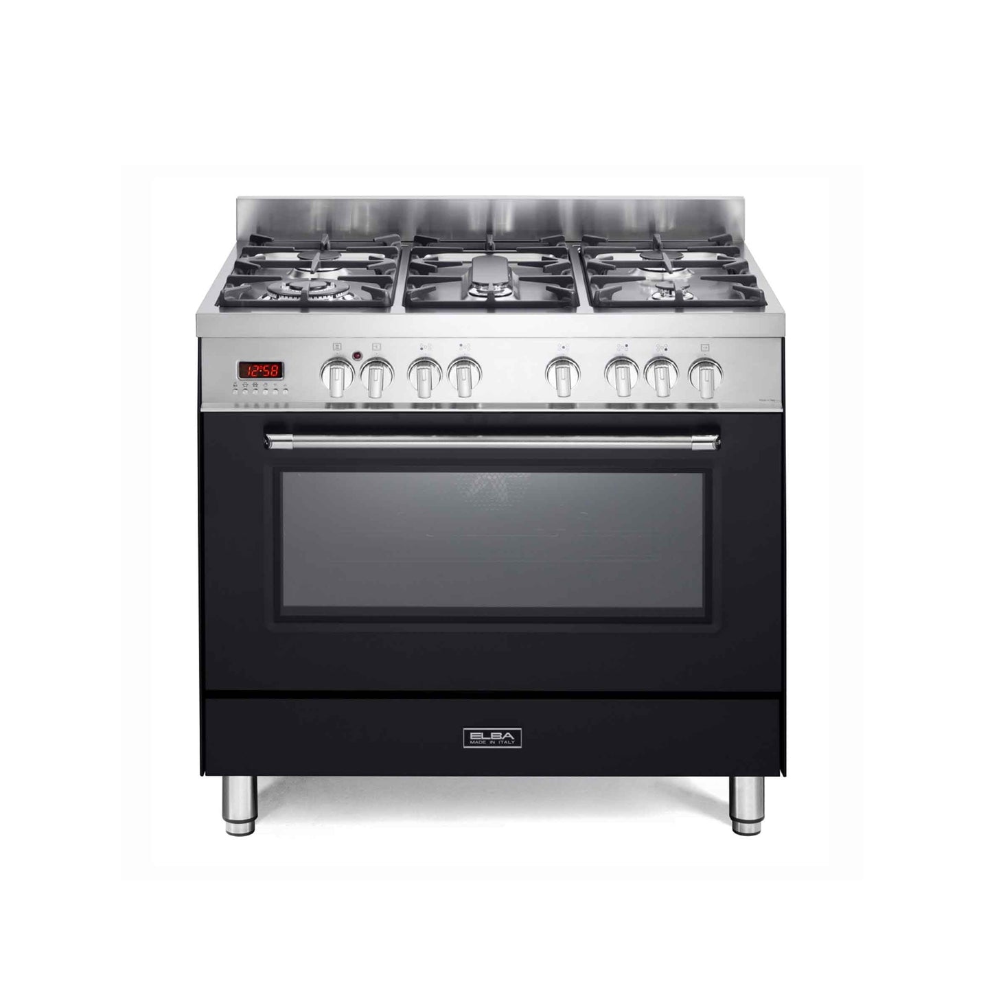 Elba Excellence 90cm 5 Burner Gas Cooker With Electric Oven - Black