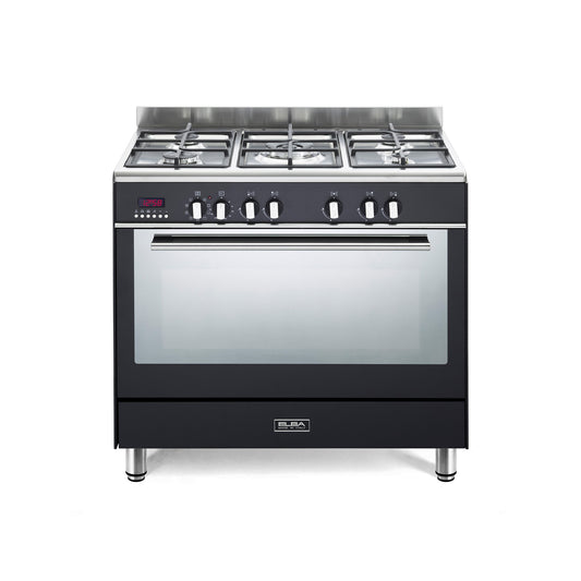 Elba Fusion 90cm 5 Burner Gas Cooker With Electric Oven - Black