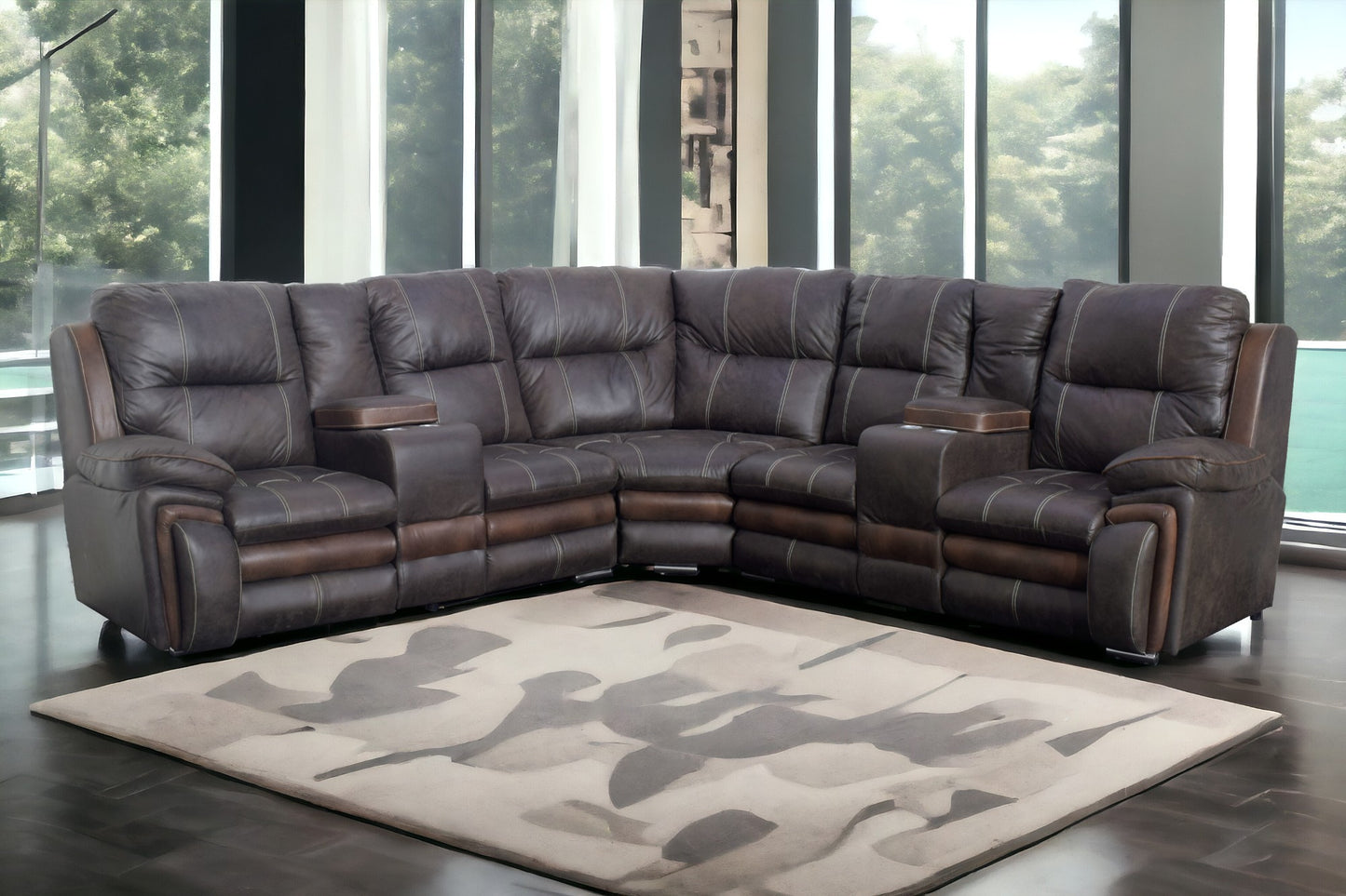 Everest Corner Sofa 3 Piece Brown