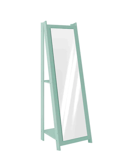 Freestanding Mirror With Shelves – Olive