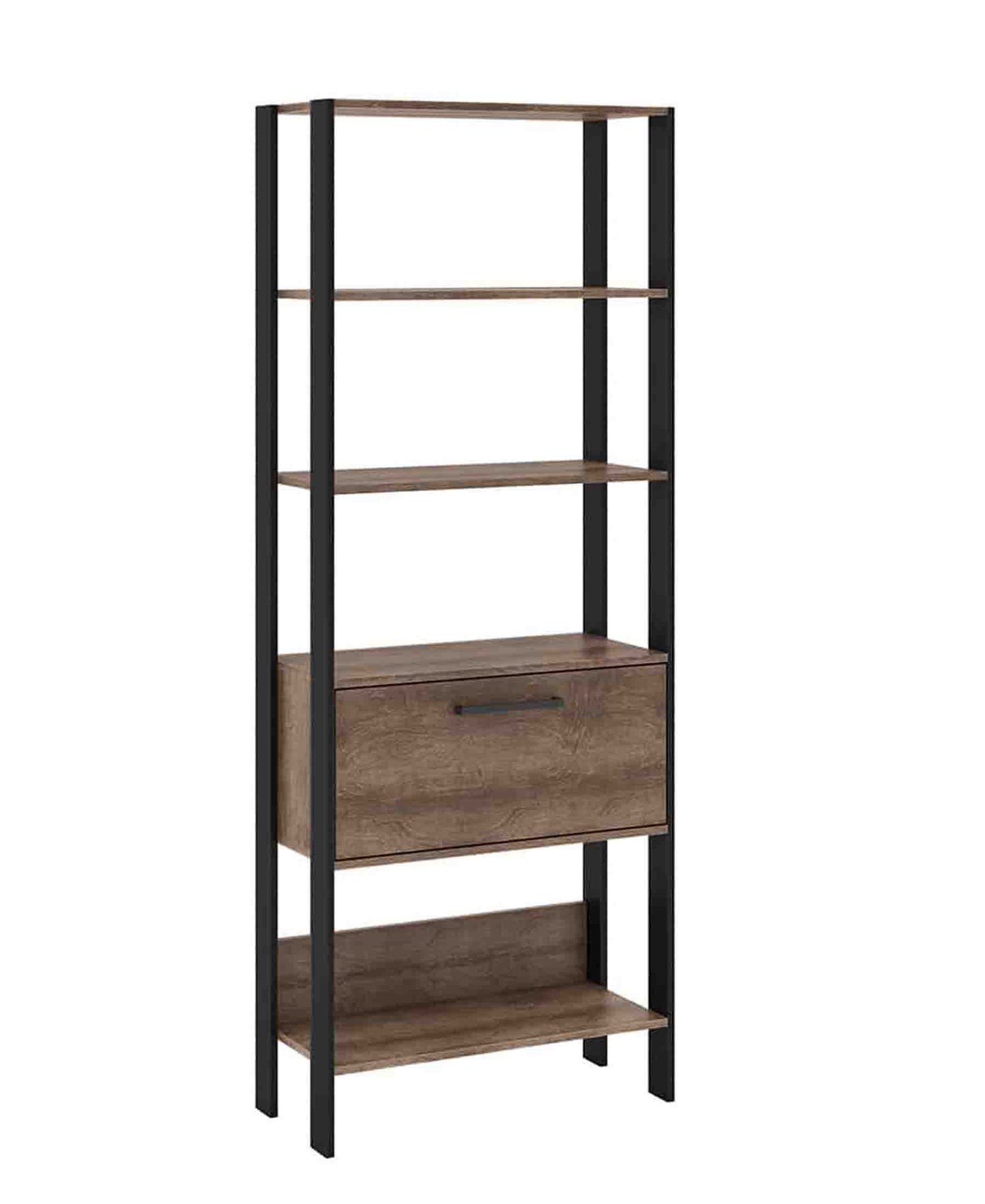 Modern Tower Shelf With 4 Shelves- Rustico