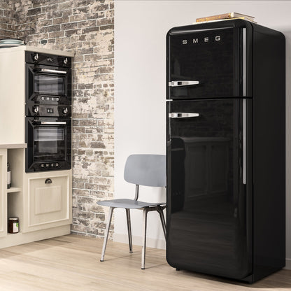 Smeg Retro Combination Fridge 60CM - Glossy Black