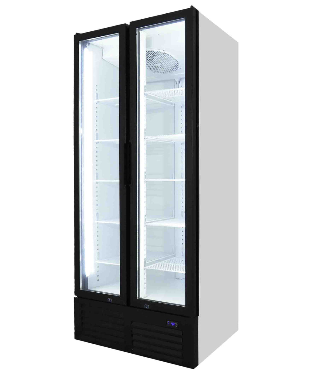 Fridge Star Full Hinged Door Beverage Cooler - Black & White