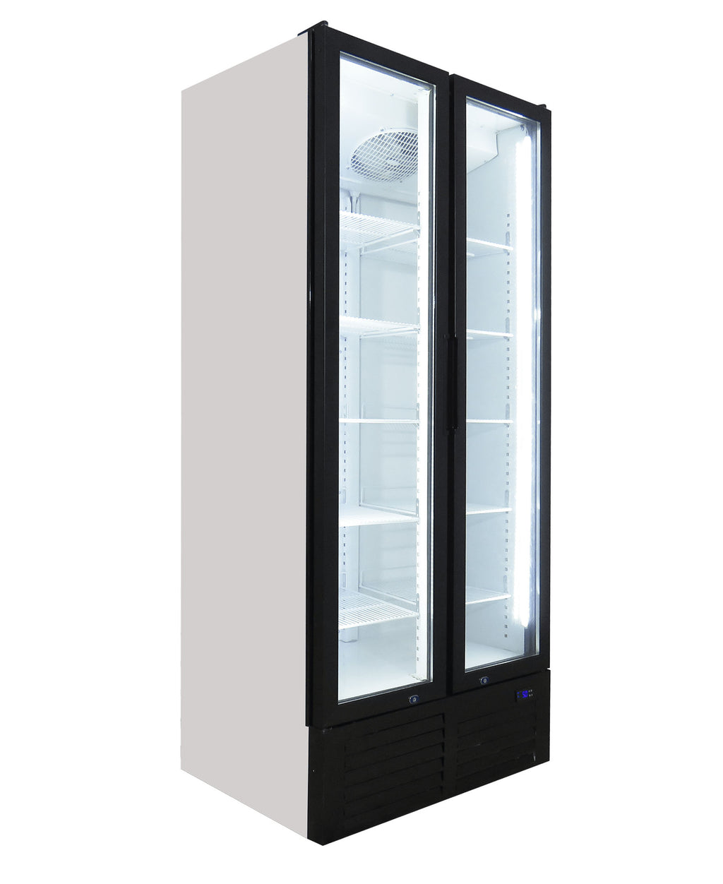 Fridge Star Full Hinged Double Door Beverage Cooler - Black & White