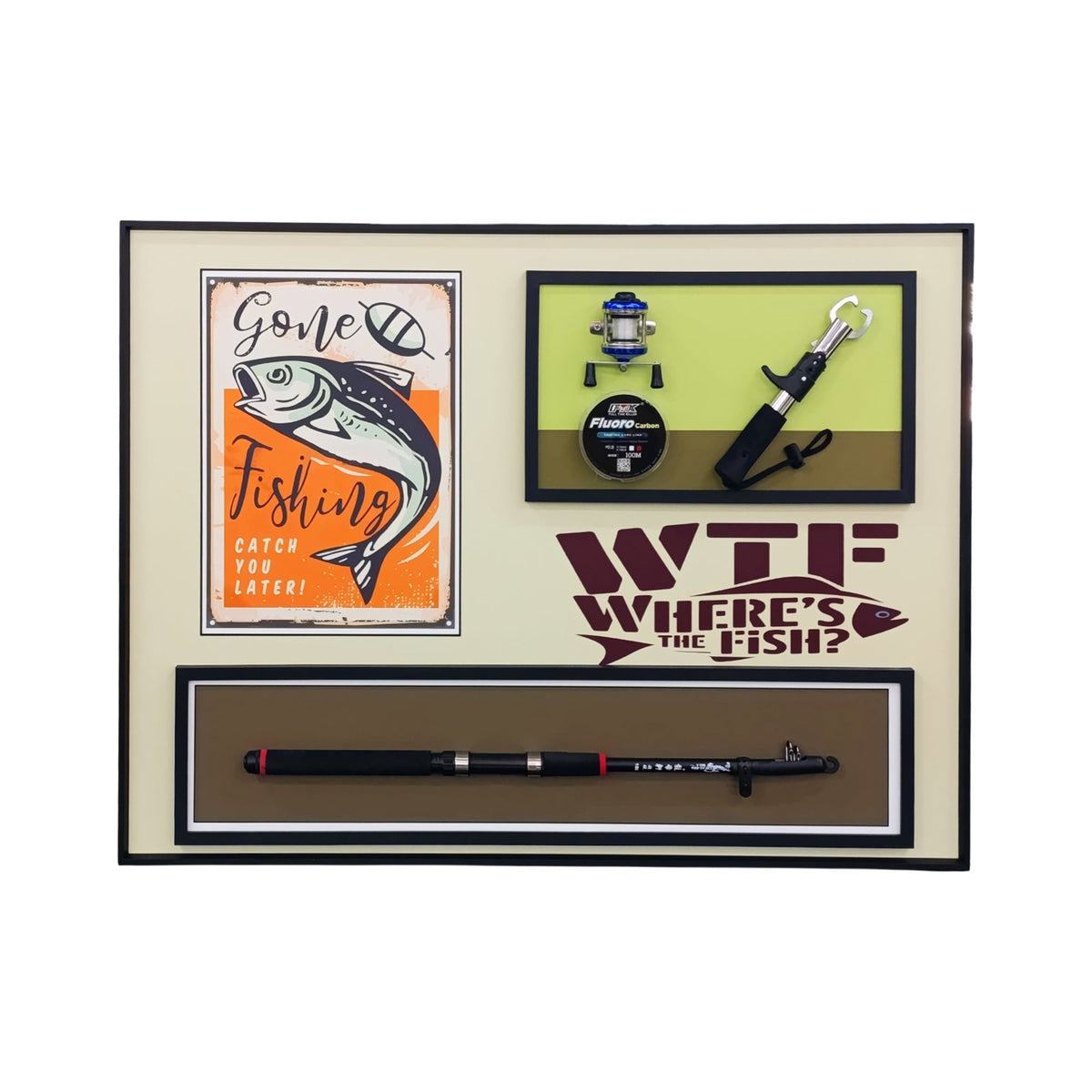 60 x 80cm "Where's The Fish" Frame Multicoloured