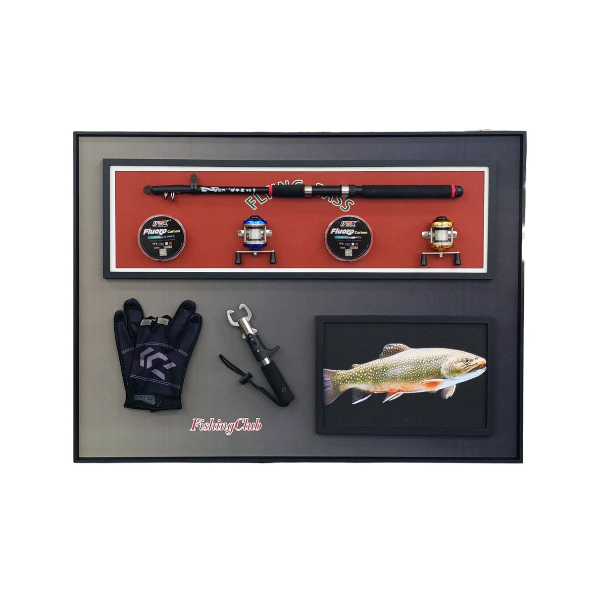 60 x 80cm Fishing Frame Black & Red