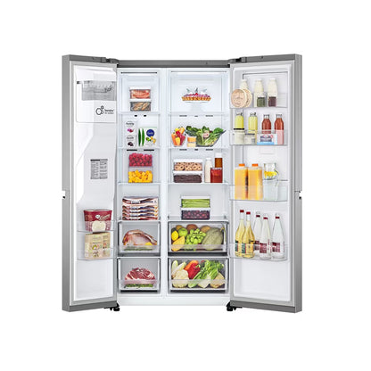 LG 611Lt Platinum Silver Door in Door Side by Side Refrigerator - GC-J257SLSS