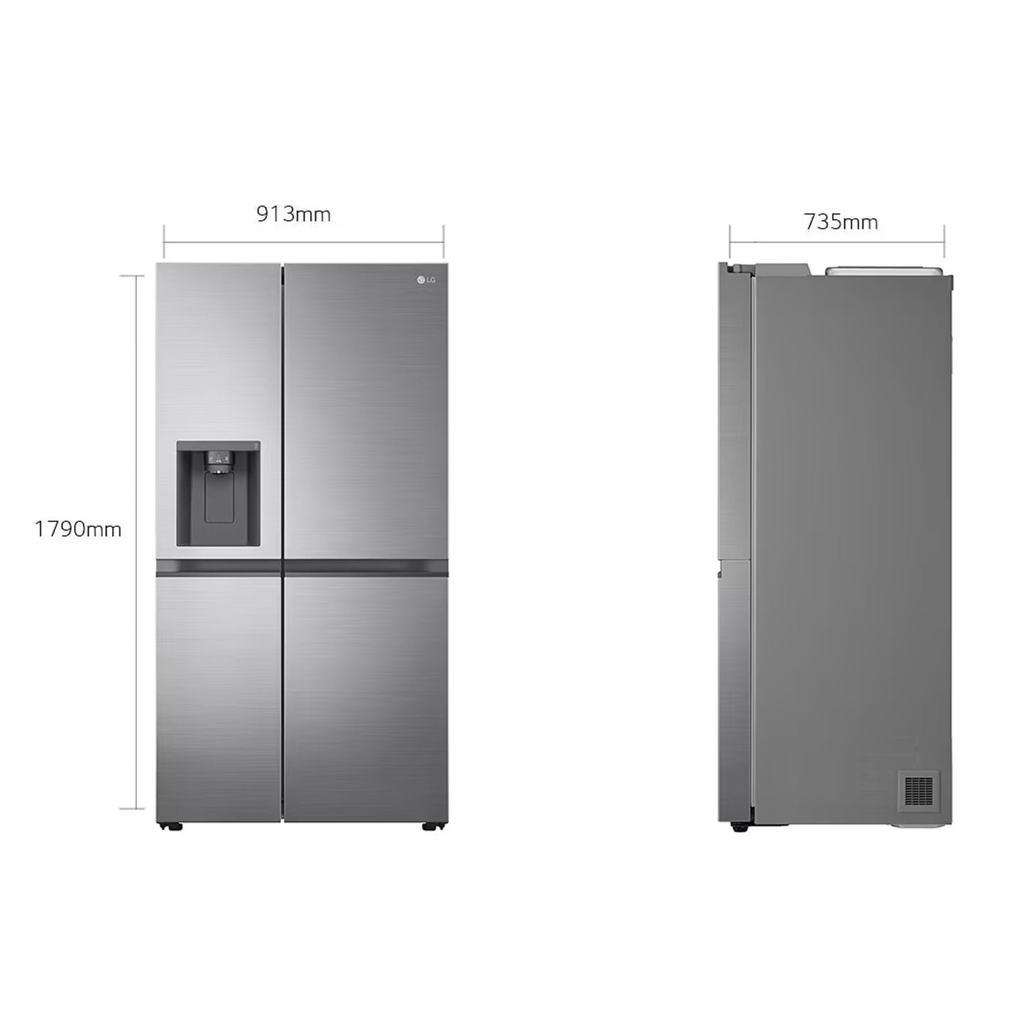 LG 617L Platinum Silver LG Fridge SBS W/D - GC-L257SLXL