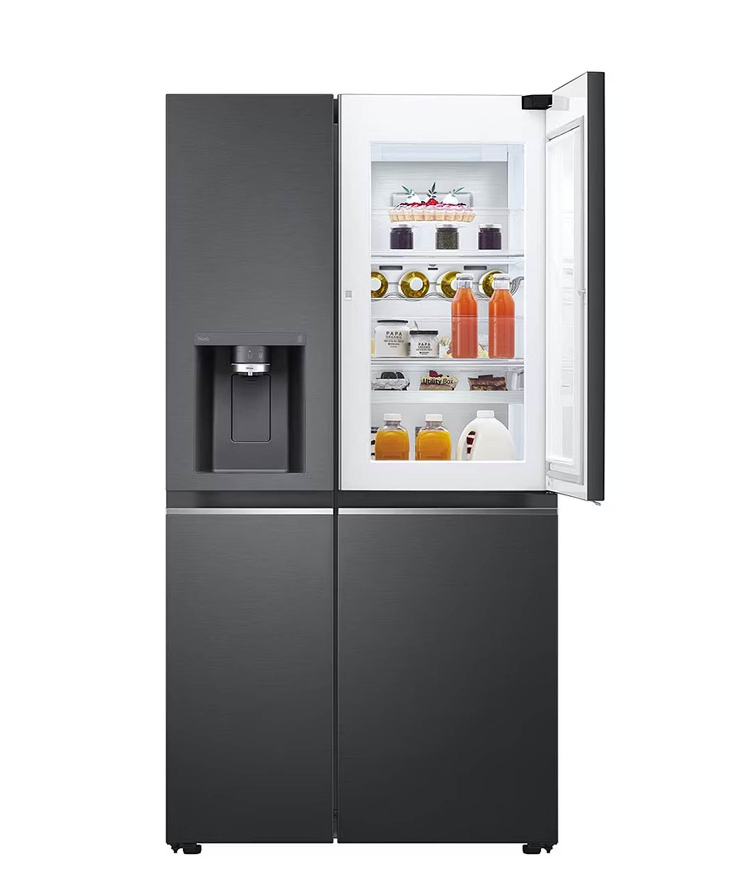 LG 611Lt Matt Black Steel Side by Side Refrigerator