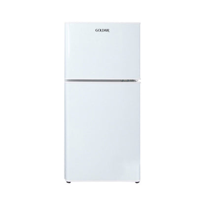 Goldair 120L double door fridge freezer in white, model GDD-120