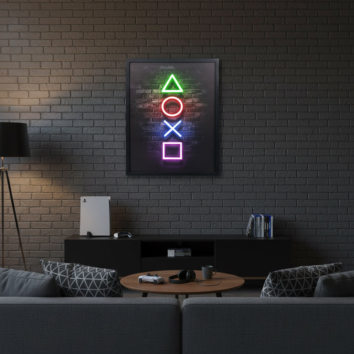 70 x 40cm Gaming Room Wall Art Multicoloured