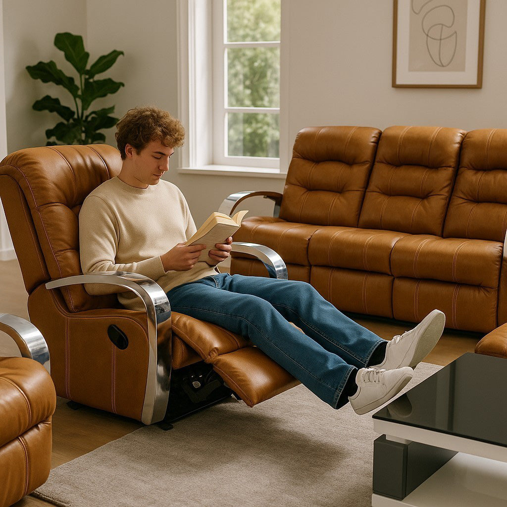 Gemini 3 Piece 5 Action Swivel Rocker Recliner Lounge Suite + Console