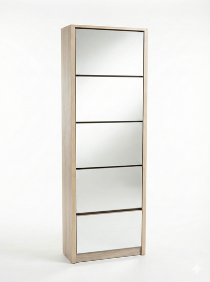 Easy-Tilt Mirror Shoe Cabinet