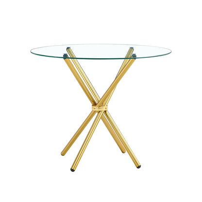 Gold Side Table Glass T-2-1