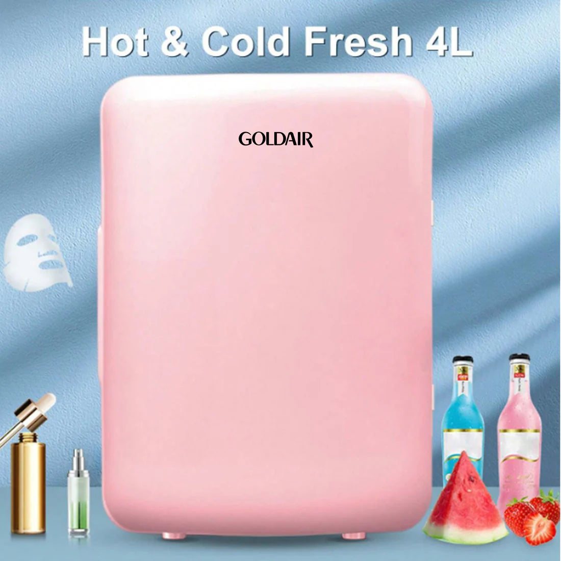 Goldair 4Lt Mini Portable Fridge Pink