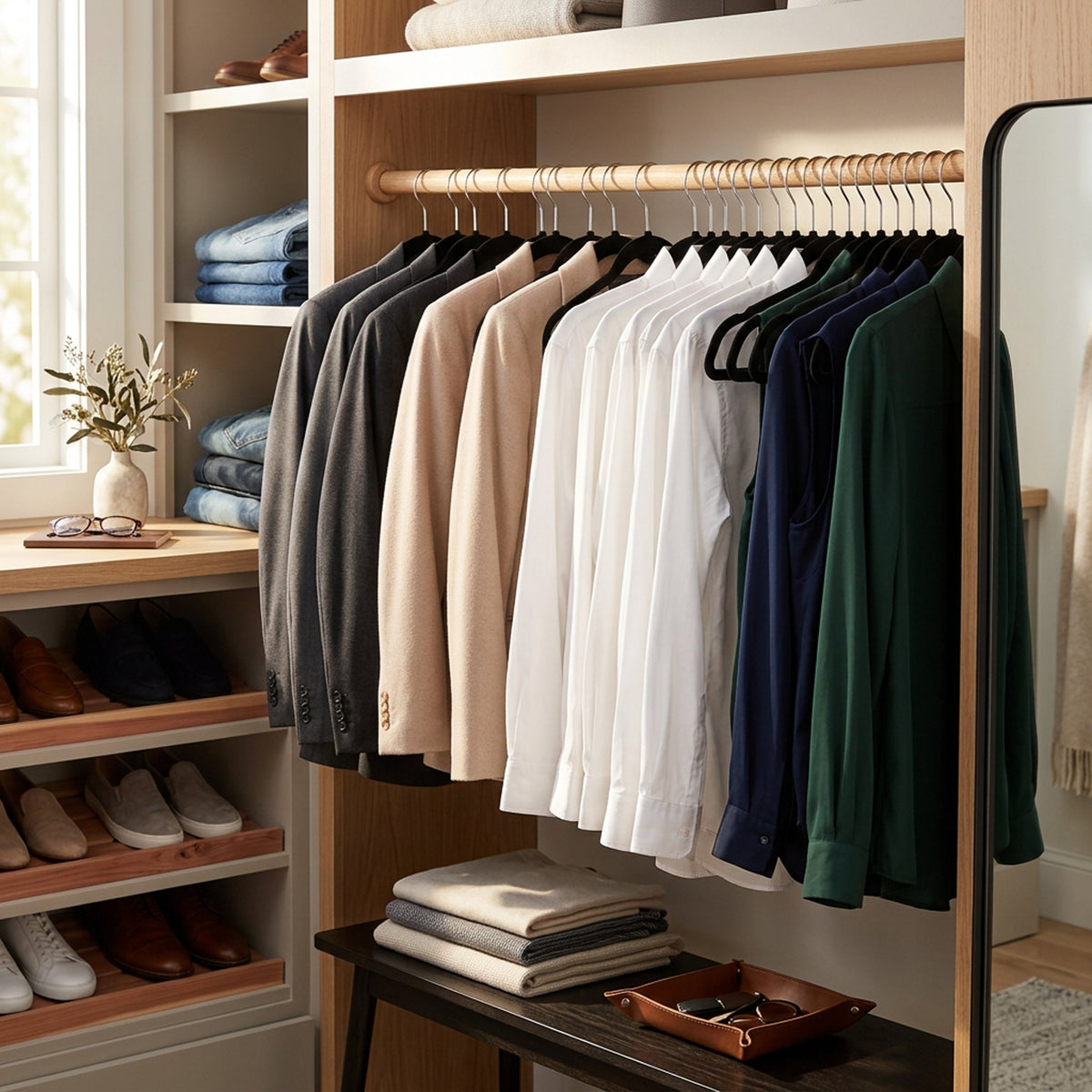 Black clothes hangers with hooks