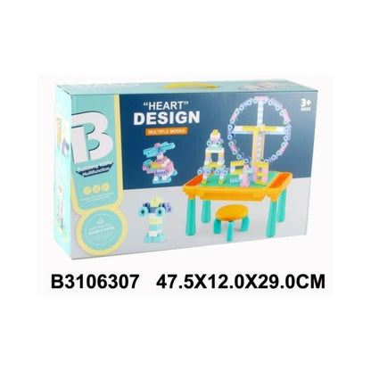 "Heart Design" Multifunction Building Table