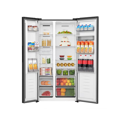 Hisense Reflect Series 541L Side By Side Refrigerator Black