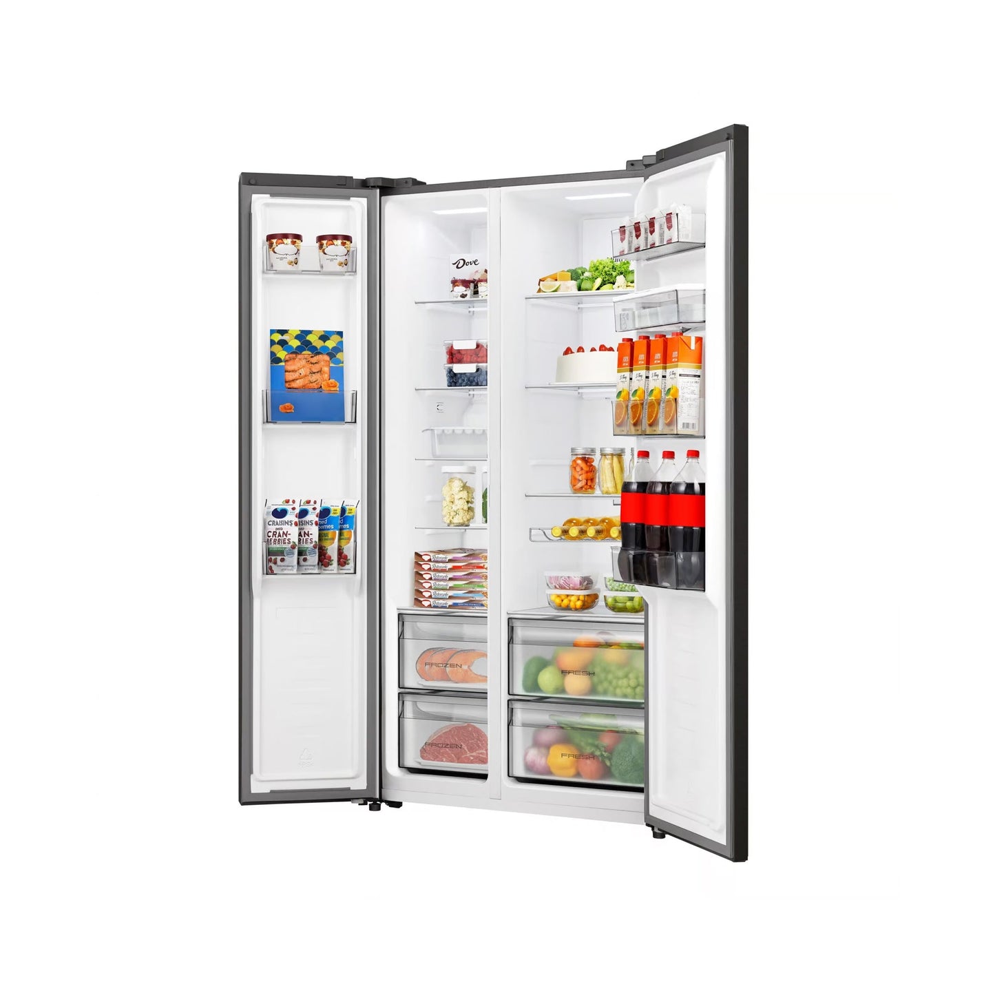 Hisense Reflect Series 541L Side By Side Refrigerator Black
