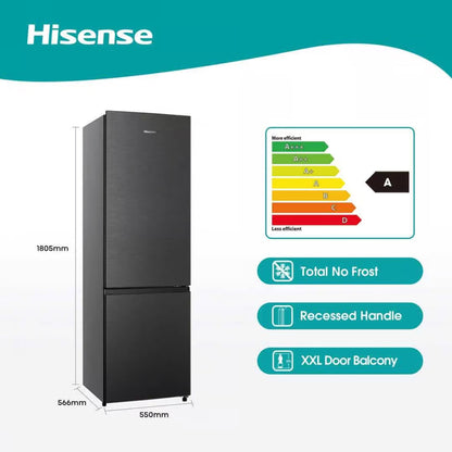 Hisense 264L Combi Refrigerator Titanium