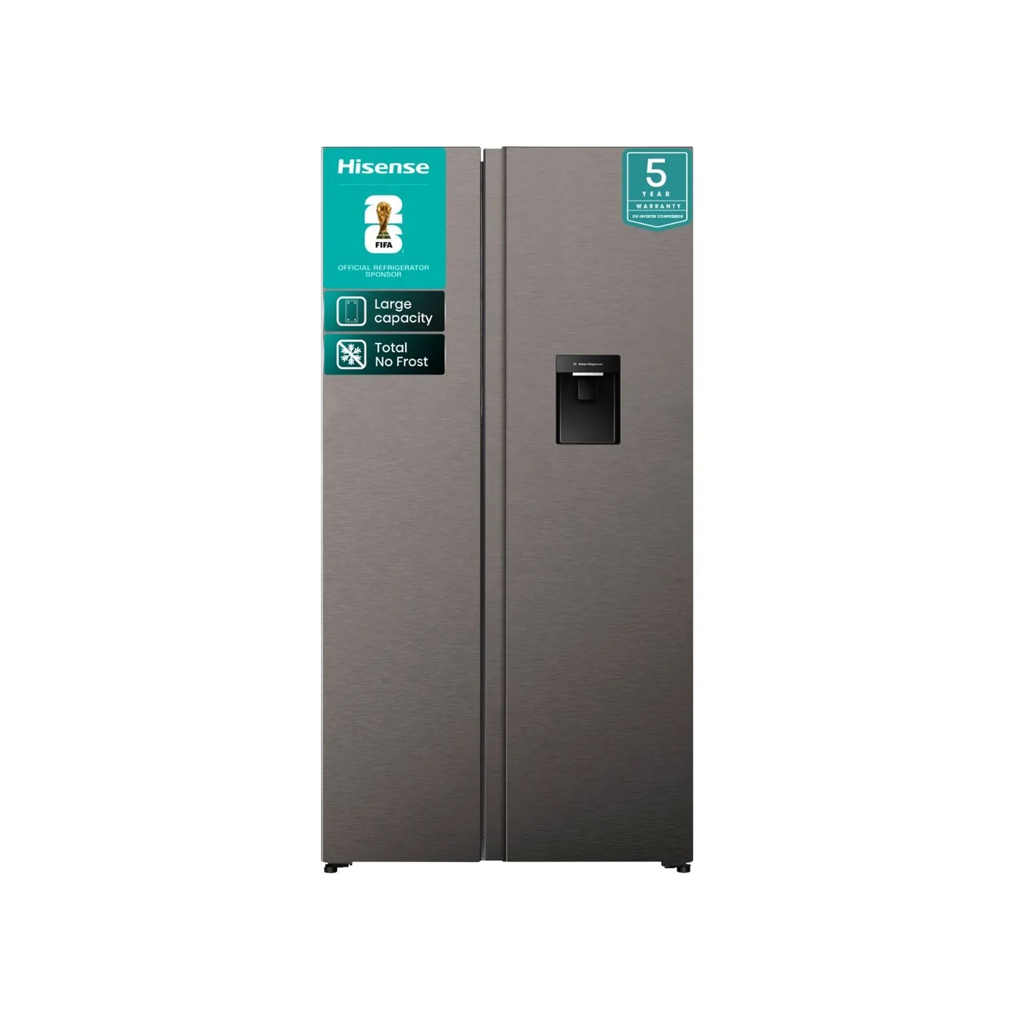Hisense 541L Side By Side Refrigerator with Water Dispenser
