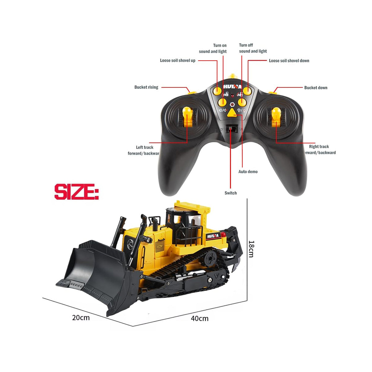 RC Bulldozer Yellow