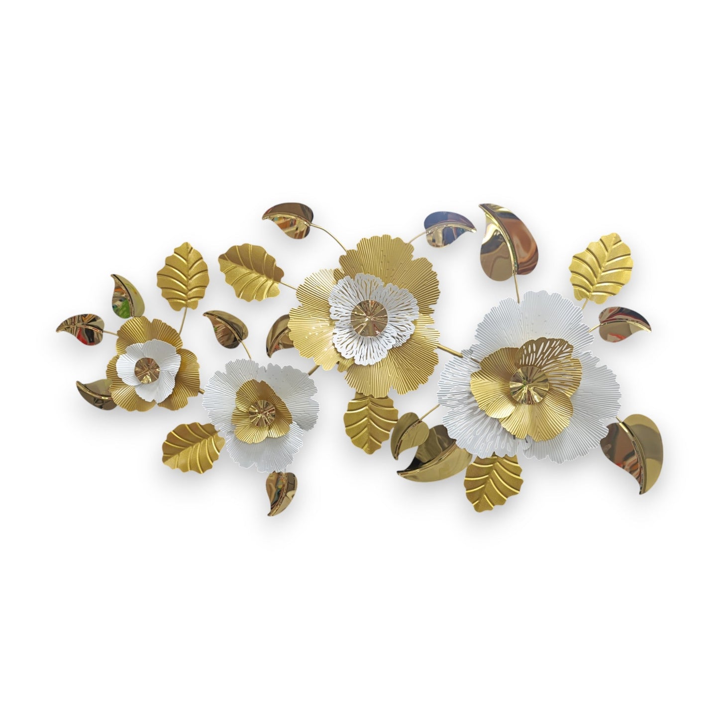 Urban Decor Metal Flower Wall Decoration Gold & White